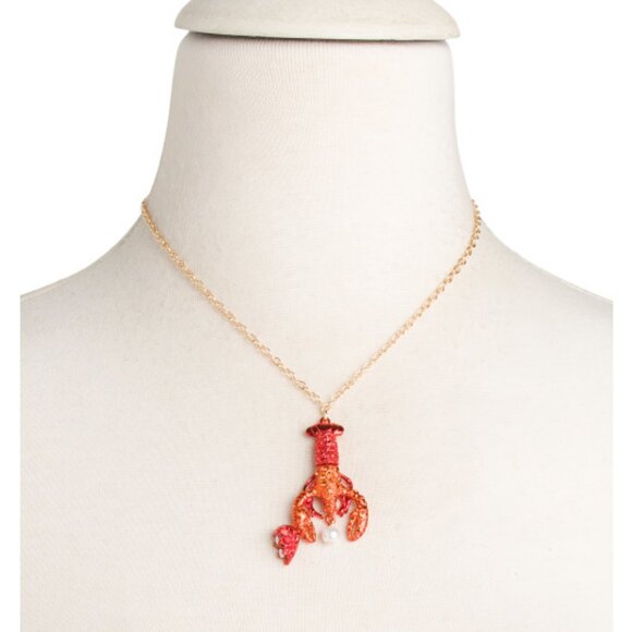 BETSEY JOHNSON Mermaid Jewels Matching Red Lobsters Friendship Necklace Set - Picture 5 of 11